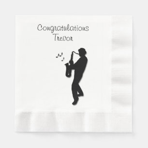 Serviette Jetable Saxophone Player Personnalisé Félicitations