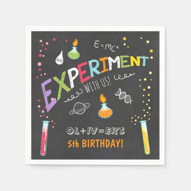 Serviette Jetable Science Paper Napkin Expérience Lab Anniversaire (Devant)