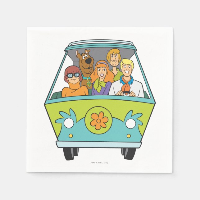 Serviette Jetable Scooby-Doo & Gang Mystery Machine (Devant)