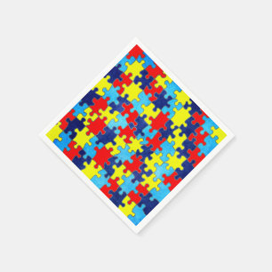 Serviette Jetable Sensibilisation sur l'autisme-Puzzle par Shirley T