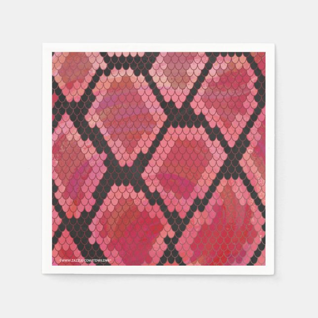 Serviette Jetable Serpent noir et rouge (Devant)