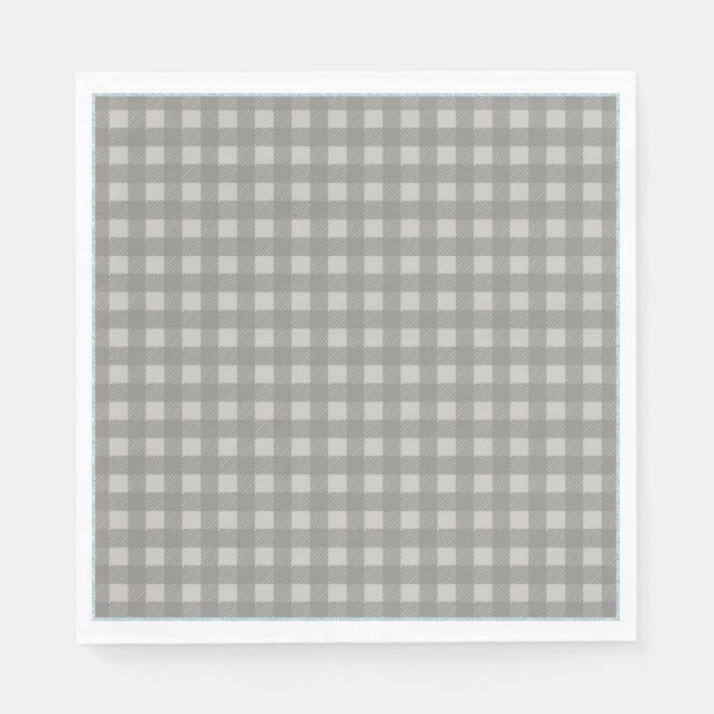 Serviette Jetable Serviettes à carreaux marron rustique avec garnitu (Devant)