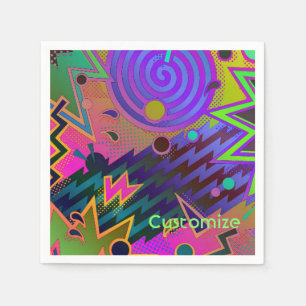 Serviette Jetable Serviettes Abstraites Retro Mania 80