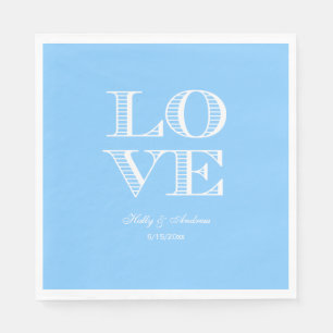Serviette Jetable Serviettes Ciel Bleu, Amour Blanc