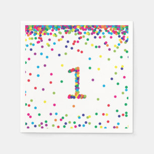 Serviette Jetable Serviettes d'anniversaire de confettis