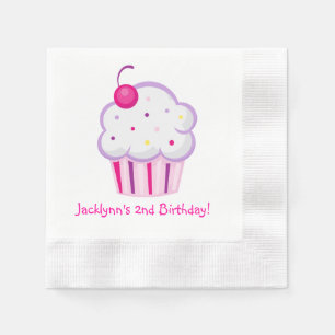 Serviette Jetable Serviettes d'anniversaire de fille de petit gâtea