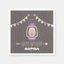 Serviettes d'anniversaire violette