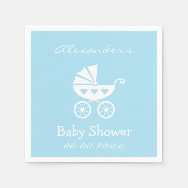 Serviette Jetable Serviettes de baby shower garçon personnalisées av (Devant)