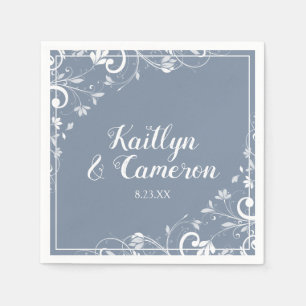 Serviette Jetable Serviettes de cocktail Bouquet Chic (Bleu Poussi
