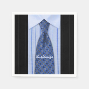 Serviette Jetable Serviettes de costume homme chemise bleue et crava