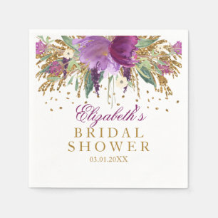 Serviette Jetable Serviettes de douche de mariage en paillettes flor