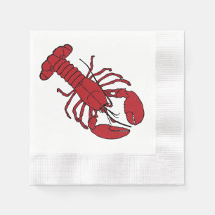 Serviette Jetable Serviettes de fête au homard rouge mignon