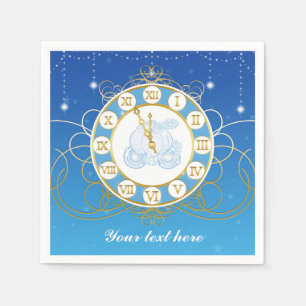 Serviette Jetable Serviettes de fête bleu presque minuit Cendrillon
