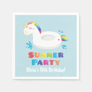 Serviette Jetable Serviettes de fête d'anniversaire d'été Flotteur d