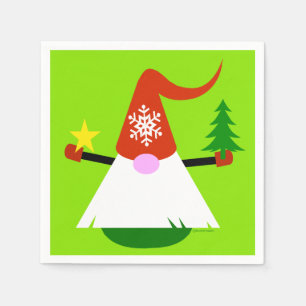 Serviette Jetable Serviettes de fête de Noël en papier Gnome