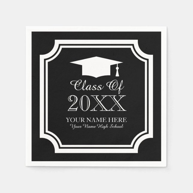 Serviette Jetable Serviettes de fête pour diplômés sur mesure (Devant)