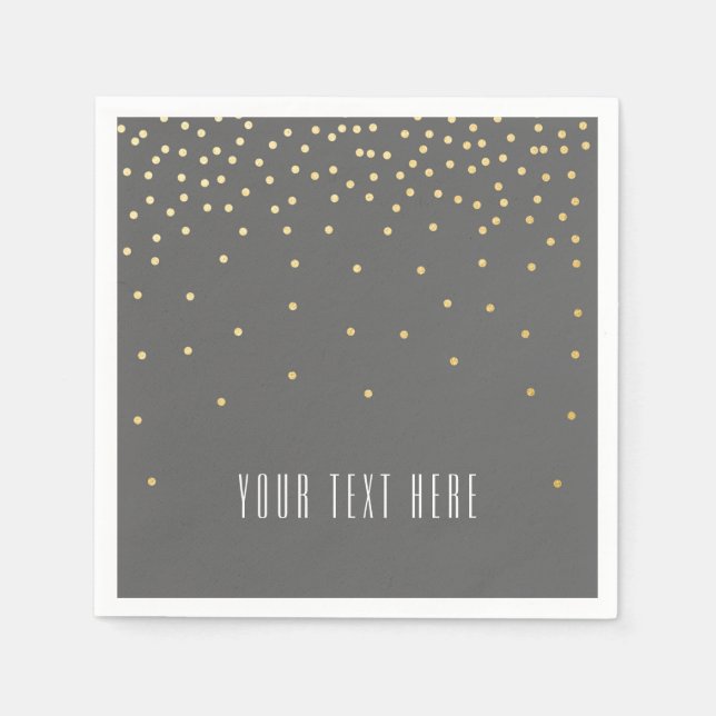 Serviette Jetable Serviettes de Mariage Confetti Gris et Petite huil (Devant)