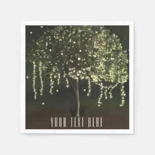 Serviette Jetable Serviettes de Mariage Rustique Mossy Lighted Tree