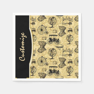 Serviette Jetable Serviettes de Motif en vapeur jaune