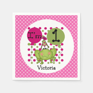 Serviette Jetable Serviettes de papier anniversaire rose de