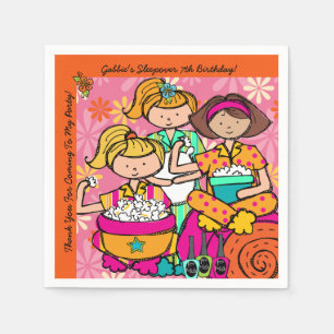 Serviette Jetable Serviettes de papier de filles d'anniversaire fait