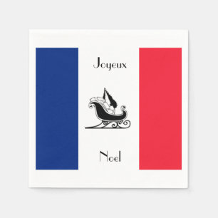Serviette Jetable Serviettes de papier de Noël français de drapeau