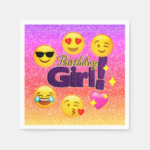 Serviette Jetable Serviettes de papier de partie d'Ombre Emoji de