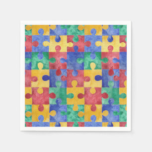 Serviette Jetable Serviettes de papier de puzzle de sensibilisation