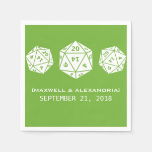 Serviette Jetable Serviettes de papier Mariage de jeu de dés D20 ver