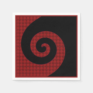 Serviette Jetable Serviettes de papier rouges et noires de remous