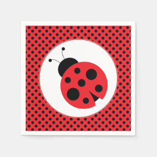 Serviette Jetable Serviettes de partie de coccinelle de Polkadot