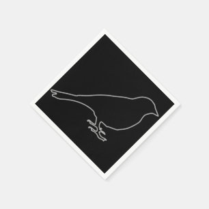 Serviette Jetable Serviettes d'oiseaux noirs