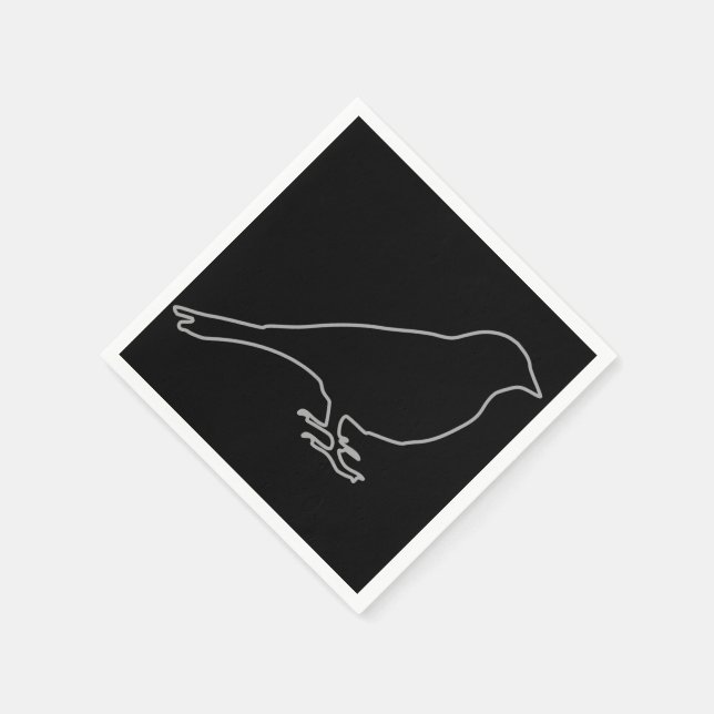 Serviette Jetable Serviettes d'oiseaux noirs (Coin)