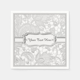 Serviette Jetable Serviettes en dentelle blanche personnalisées