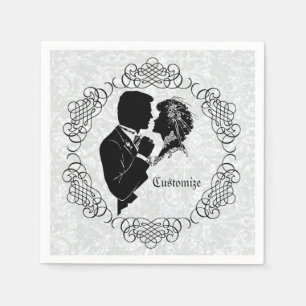 Serviette Jetable Serviettes en silhouette personnalisées de la mari