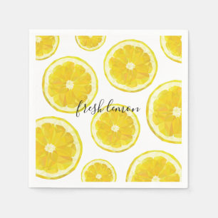 Serviette Jetable Serviettes en tranches de citron jaune