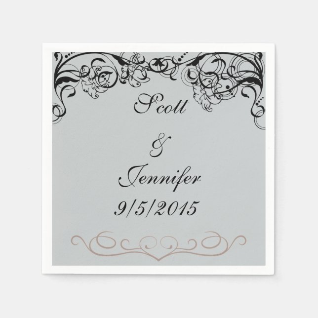 Serviette Jetable Serviettes grises et noires (Devant)