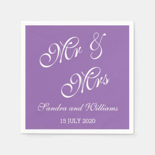 Serviette Jetable Serviettes Mariage personnalisées   M. Et Mme.