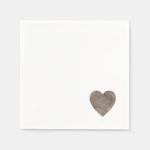 Serviette Jetable Serviettes mariages en coeur de bois rustique