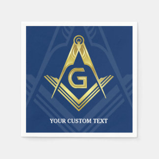 Serviette Jetable Serviettes Masonic personnalisées | Marine Blue Go