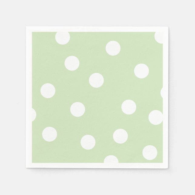 Serviette Jetable Serviettes Pastel Green Polka (Devant)