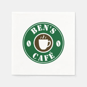 Serviette Jetable Serviettes personnalisées avec tasse de café et lo