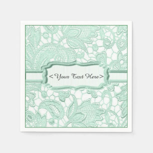 Serviette Jetable Serviettes Personnalisées Vert Élégant Broderie An