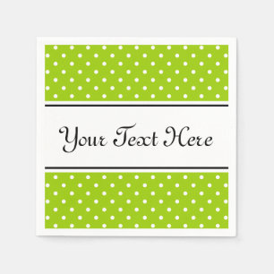 Serviette Jetable Serviettes personnalisées vert pomme et pois