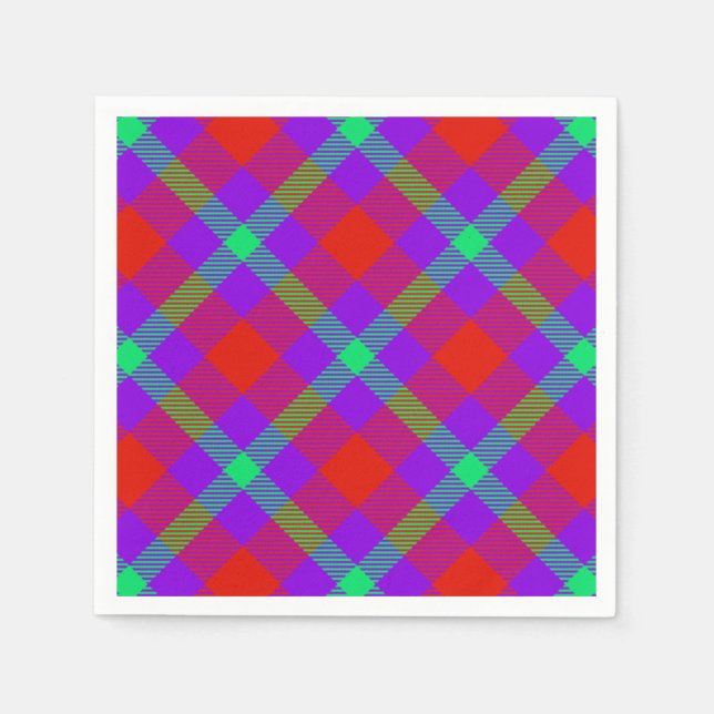 Serviette Jetable Serviettes Plaid Colorées (Devant)
