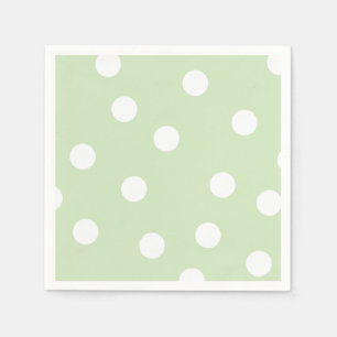 Serviette Jetable Serviettes pointillées par polka verte en pastel