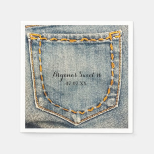 Serviette Jetable Serviettes pour fête d'anniversaire avec poche cou