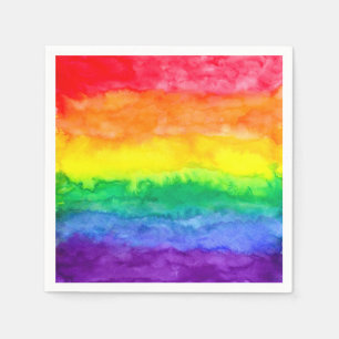 Serviette Jetable Serviettes Rainbow Wash