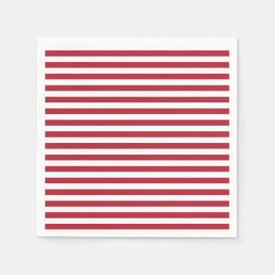 Serviette Jetable Serviettes rouges et blanches de rayure