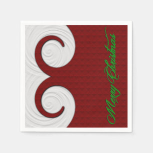 Serviette Jetable Serviettes rouges et blanches de remous de Noël d